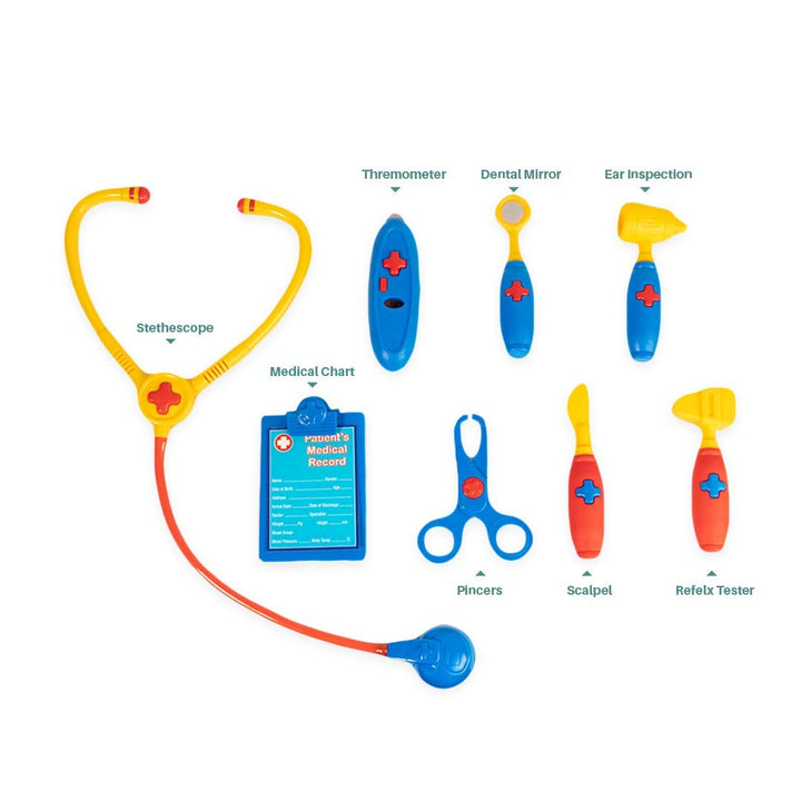 Ratna's Premium Quality Doctor Medical Kit for Kids. Includes 8 Different Medical Equipments