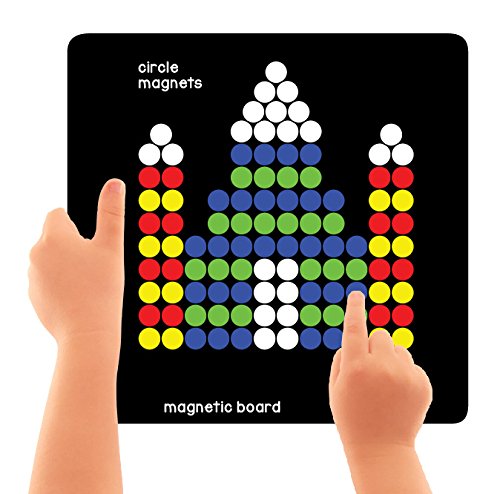 Play Panda Magnetic Puzzles : Circles with 250 Colorful Magnets, Magnetic Board, 100 Puzzles and Display Stand