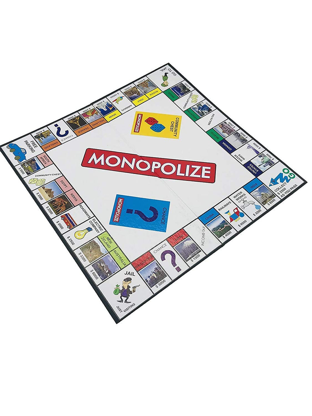 Monopolize Junior International Property Trading Board/Card Game for Kids, Girls, Boys and Family Ages 6+ Up