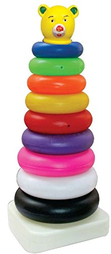 Ratna's Stacking Colouring Teddy 7 Rings (Big) Educational Toy for Preschoolers Kids 24 months - Multicolour Stack A Ring Stacking & Sorting Toy with 7 Rings , Helps to Kids Recognize, Grasp, Shake and Stack up